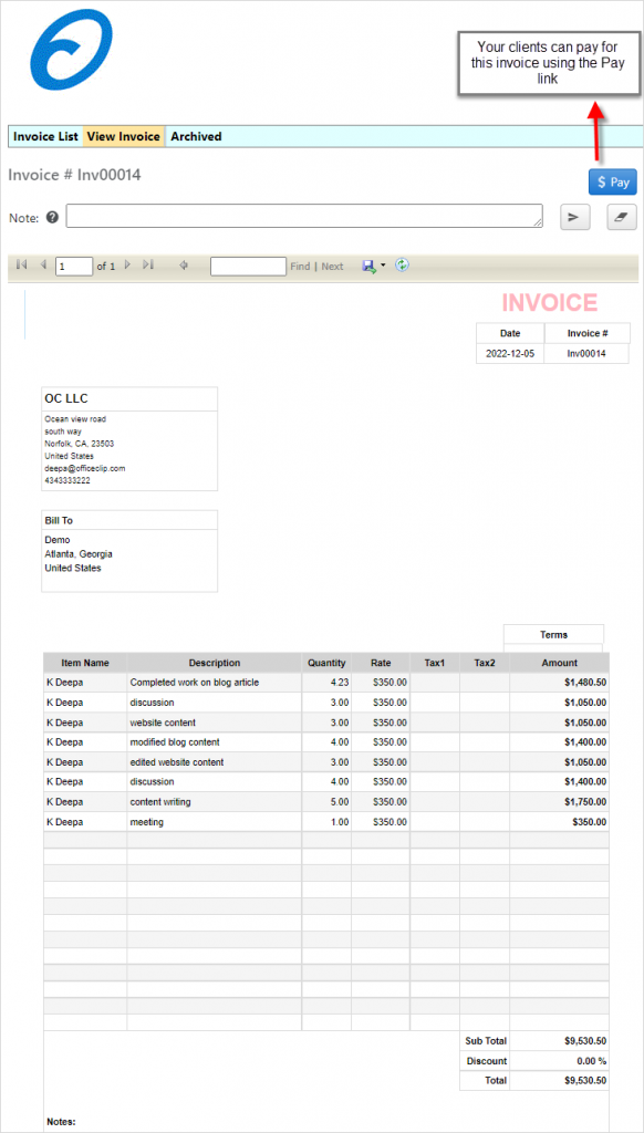 pay invoice