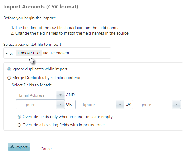 contacts import