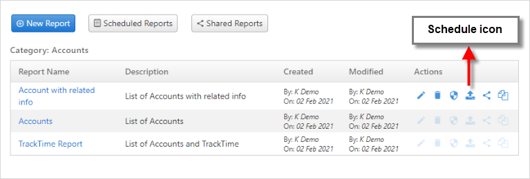 accounts schedule