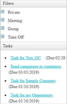 calendar tasks