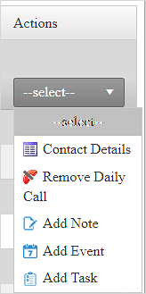 contacts action calllist
