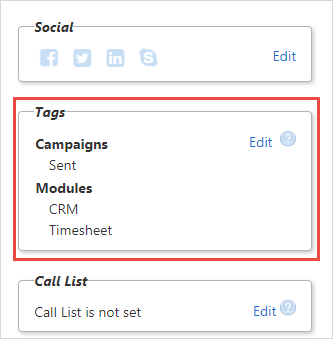 contacts tags