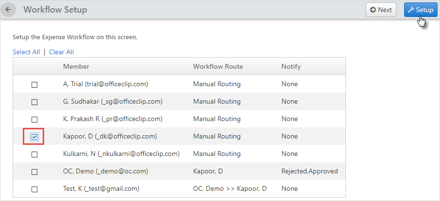 expenses workflow