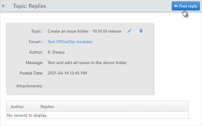 forum topic post reply