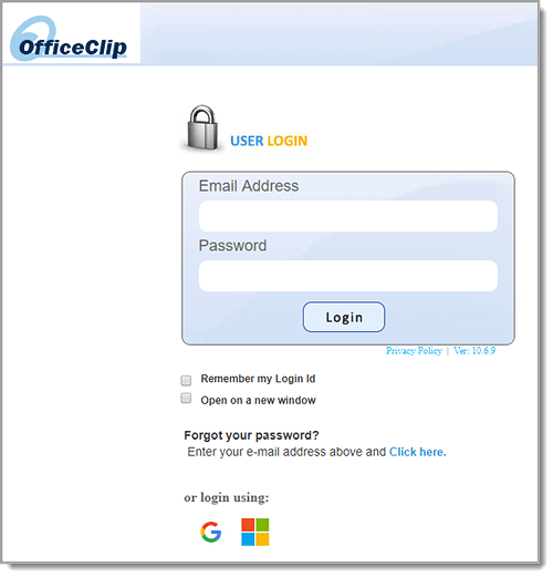 general login page