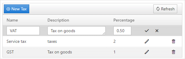 invoice admin taxes