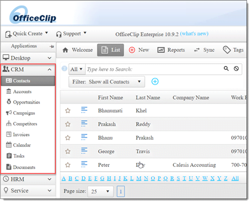 OfficeClip CRM Components