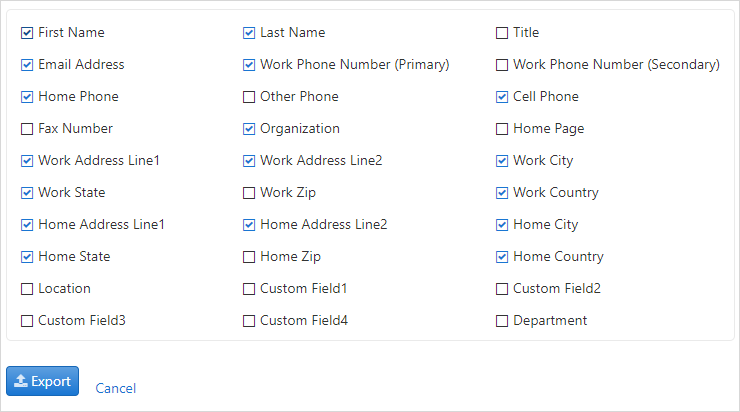 users export csv