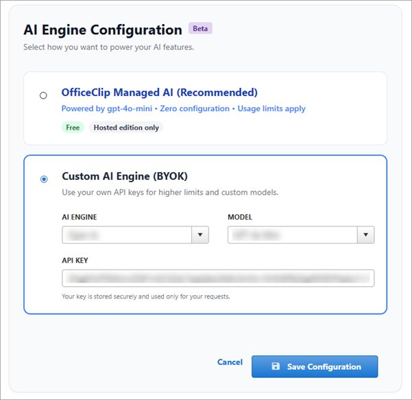 ai configuration