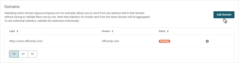 configuring mailjet domain