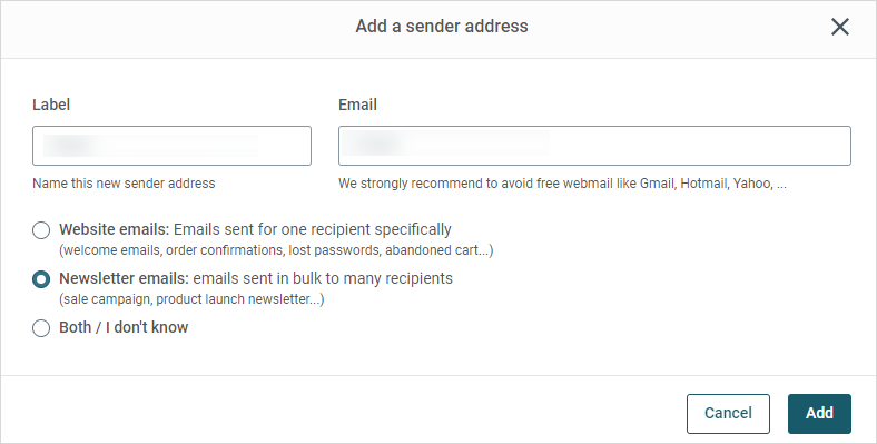 configuring mailjet domain