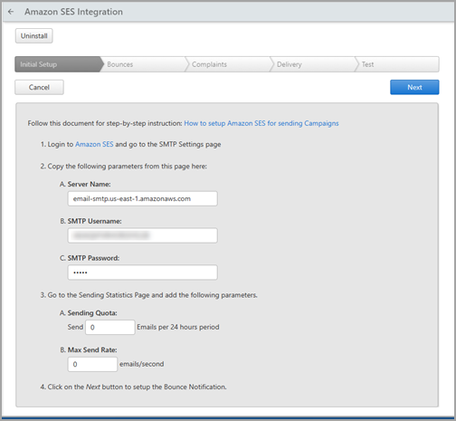 ses initial setup