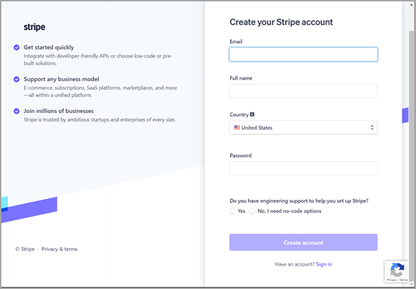 stripe signup