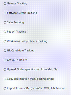 binders in issue tracker