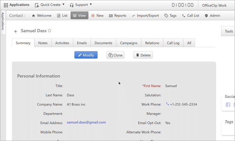 officeclip detail screen