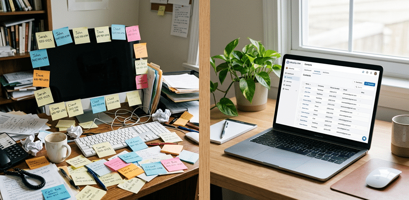 Professional using call log software to track customer data and analytics