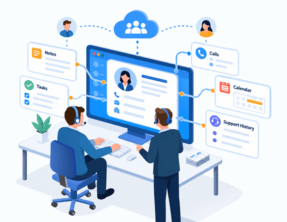 sharing customer profile with team members